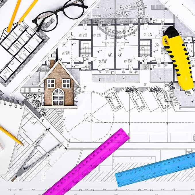 7PCS Clear Ruler, 12 Inch Plastic Rulers - Image 5