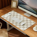 Ohocut Checkered Desk Mat, 31.5" x 15.7" Large Cute Beige Khaki Aesthetic Retro by Ohocut