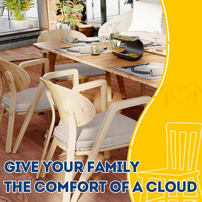 AAAAAcessories D-Shaped Chair Cushions, Machine-Washable Cover, Oatmeal Beige - Image 6