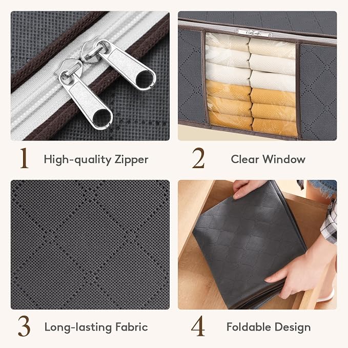 Lifewit 6 Pack Clothes Storage Bag, Foldable Storage Bin Closet Organizer - Image 5