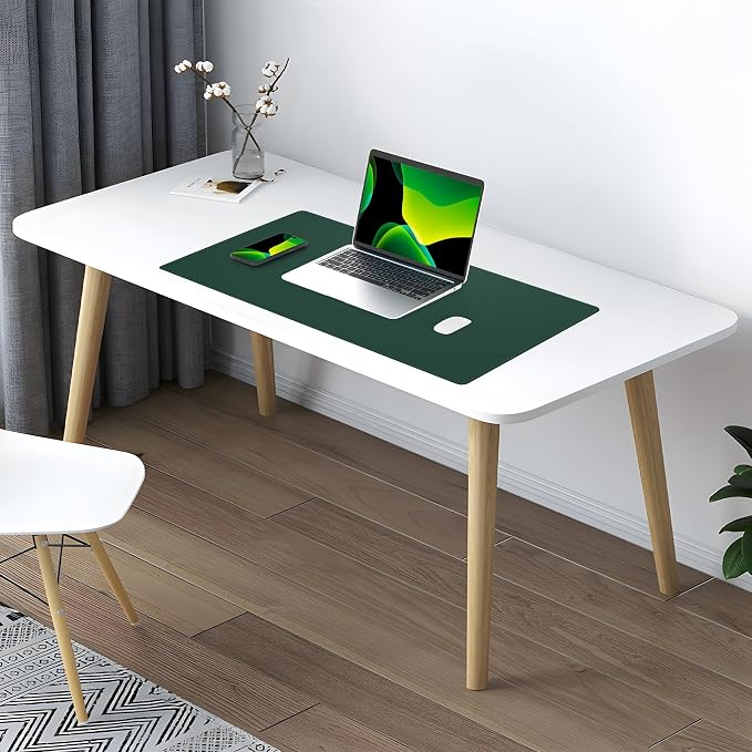 AFIING Cork Desk Mat, Dark Green, 31.5" x 17", Desk pad Protector | Dual-Sided - Image 9