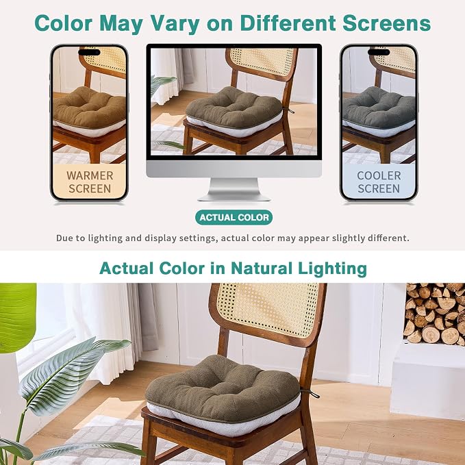 BETU Chair Cushions for Dining Chairs Set of 4, 3.5" Thick Kitchen Table Chair - Image 6