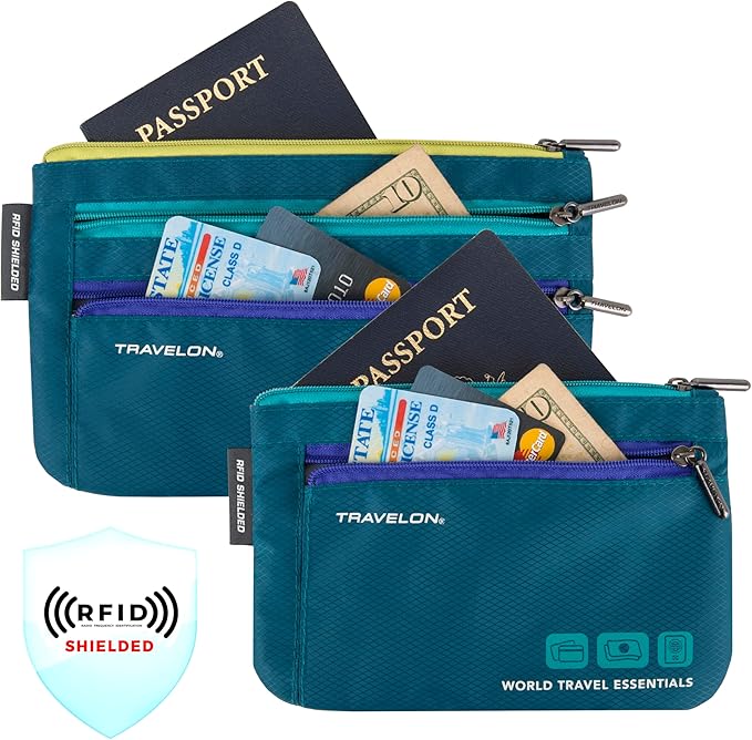 Travelon World Travel Essentials Set of 2 Currency and Passport Organizers - Image 2