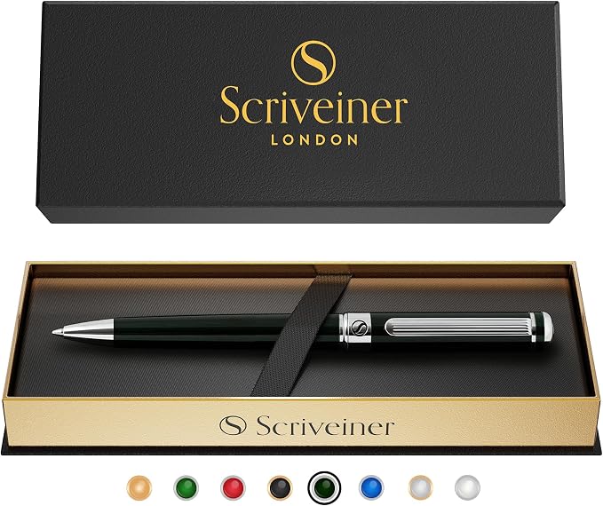 Scriveiner BlackGreen Ballpoint Pen by Scriveiner
