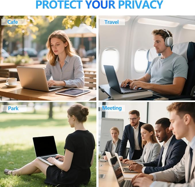 4-Way Laptop Privacy Screen Shield 14 Inch 16:10 Aspect, Removable 360° Privacy - Image 8