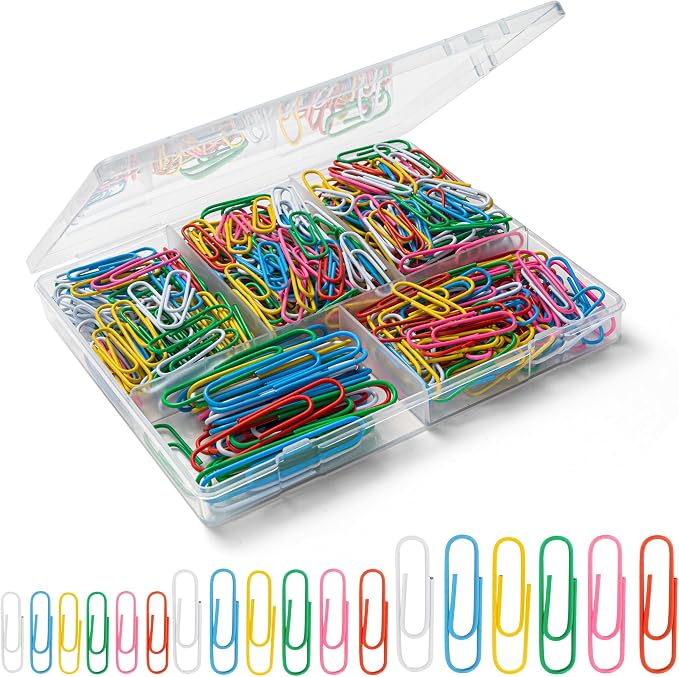 Paper Clips Assorted Sizes, Cute Colored Paper Clip by Bflaae