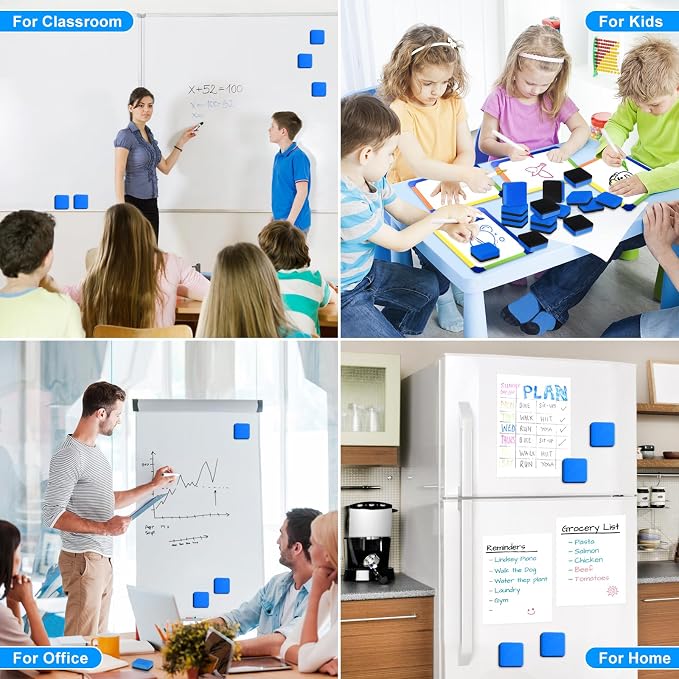 96 Packs Cube Dry Erase Eraser Bulk, Mini Magnetic Whiteboard Eraser, - Image 7