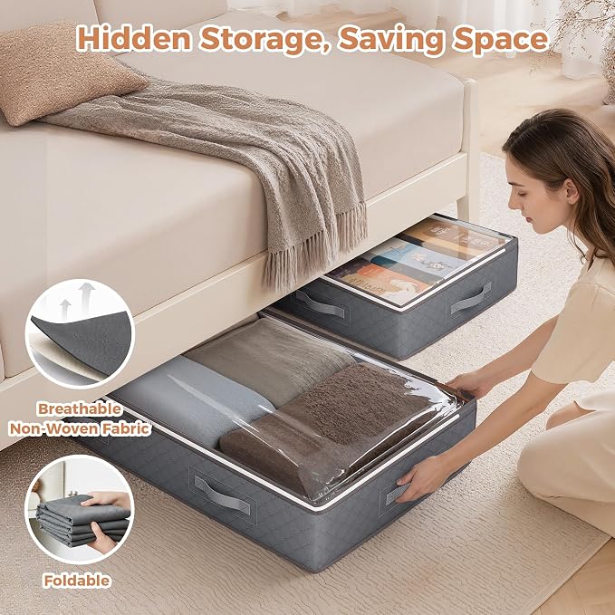 90L Under Bed Storage Containers, Underbed Toy Organizers and Clothing Storage - Image 6