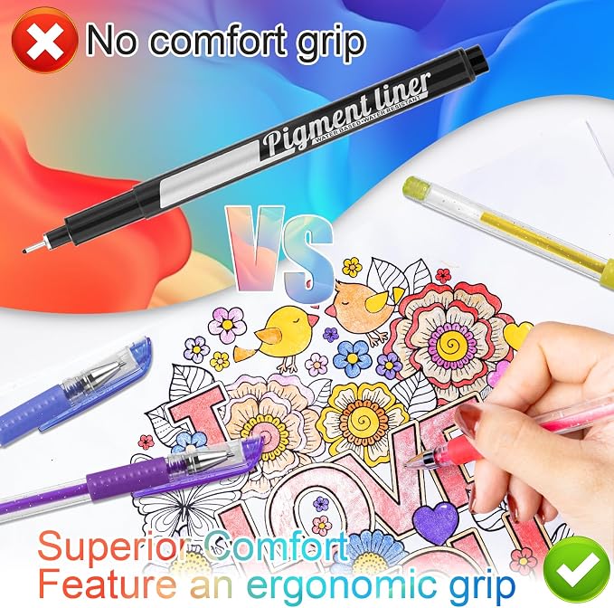 Aen Art Glitter Gel Pens for Adult Coloring Books, 36 Colors Gel Marker Set - Image 4