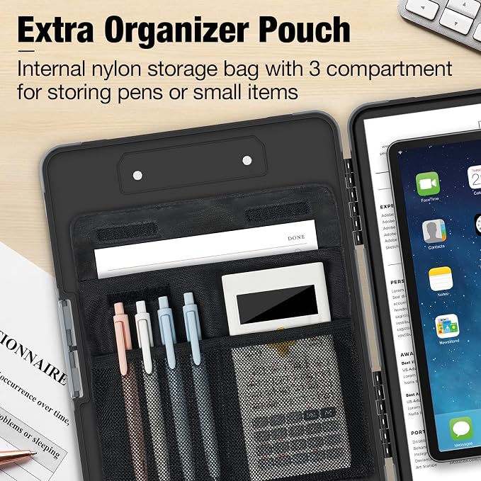 Sooez Toughest Clipboard with Storage, Internal Pen Pouch Included, Letter/ A4 - Image 3