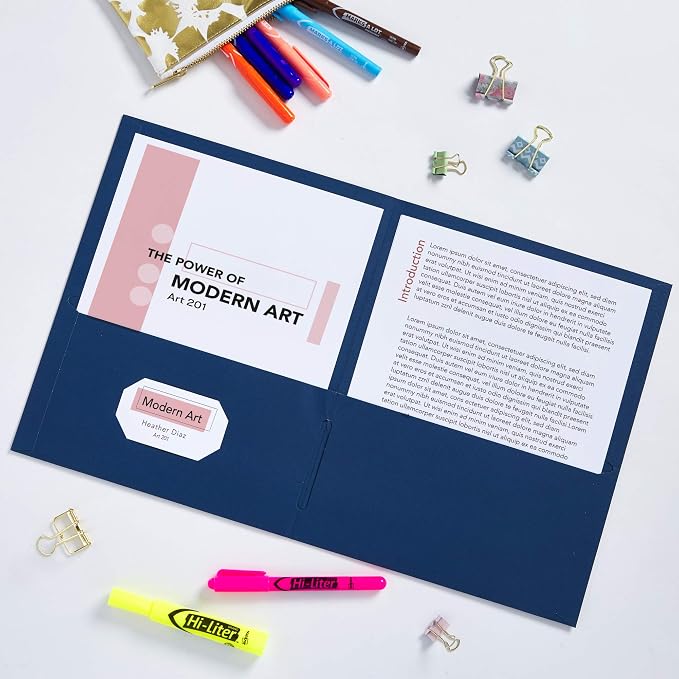 Avery Two Pocket Folders, Holds up to 40 Sheets, Business Card Slot, - Image 3