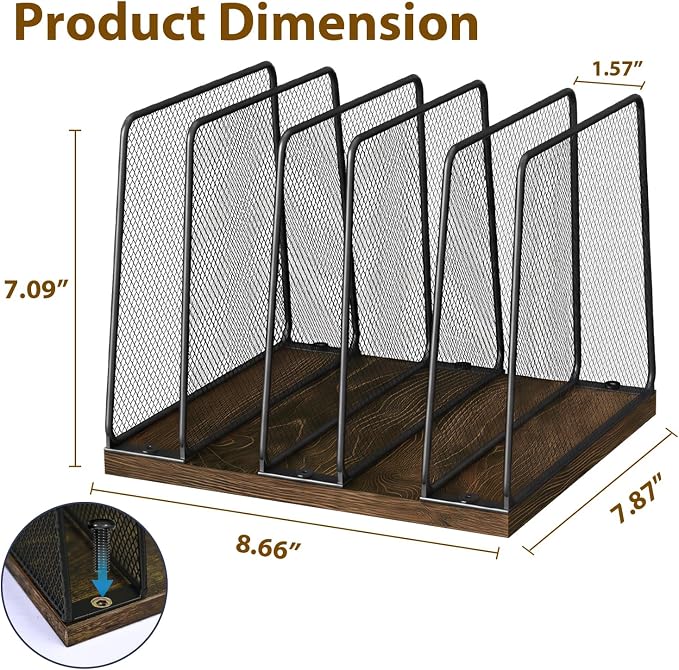 LEKETREE Desk File Organizer, 5-Section Upright File Sorter, Vertical File - Image 6