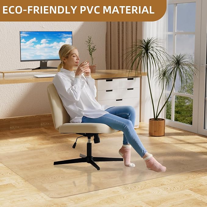 Office Chair Mat for Hard Floors 36 x 48 Inch, Transparent Under Desk Mat for - Image 8