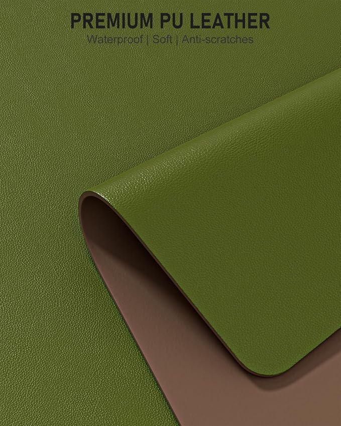 Desk Pad, 35.5" x 17" PU Leather Non-Slip Desk Mat Large Mouse Pad - Image 3