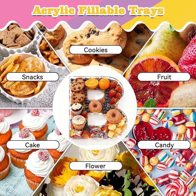 Ledido 10’’ Acrylic Number Charcuterie Board Box, Reusable Fillable Serving Tray - Image 5