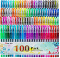 Aen Art Glitter Gel Pens, 100 Color Glitter Pen Set by ColoringForFun