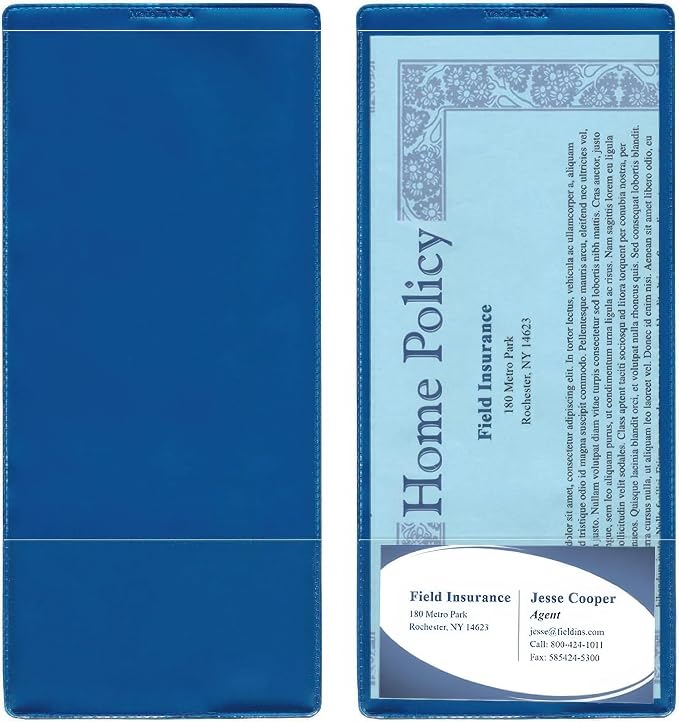 StoreSMART® - Metallic Blue Plastic Policy/Lotto Ticket Holders - 500-Pack - by StoreSMART