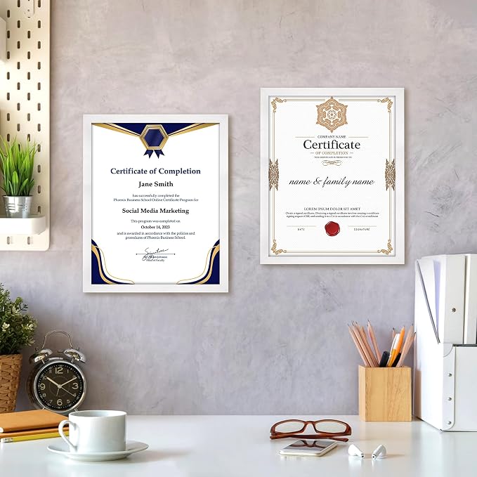 FIXSMITH 8.5x11 Diploma Frame, 2 Pack Certificate Frame - Image 6