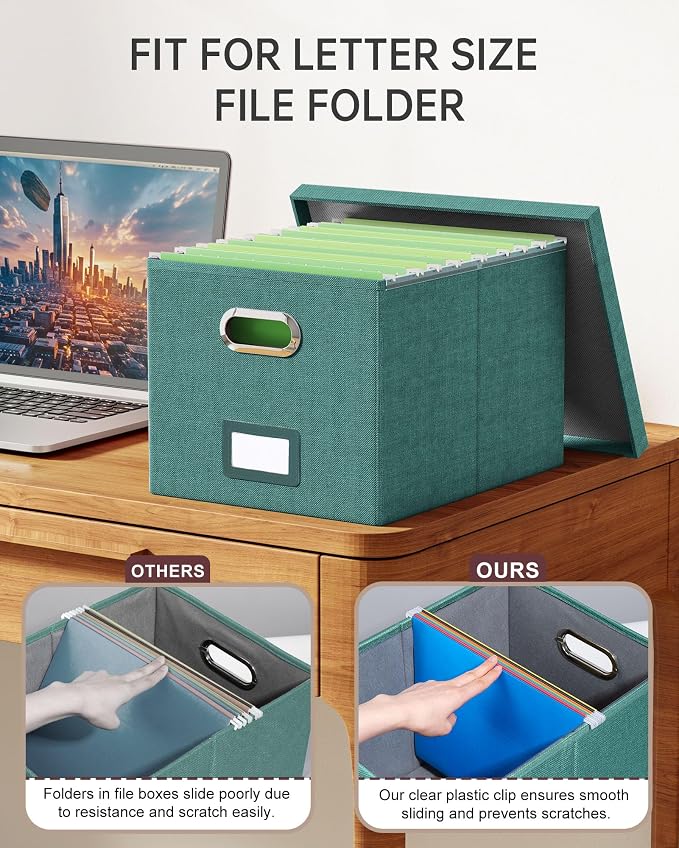 Oterri File Organizer with Lid, File Box, File Cabinet - Image 4