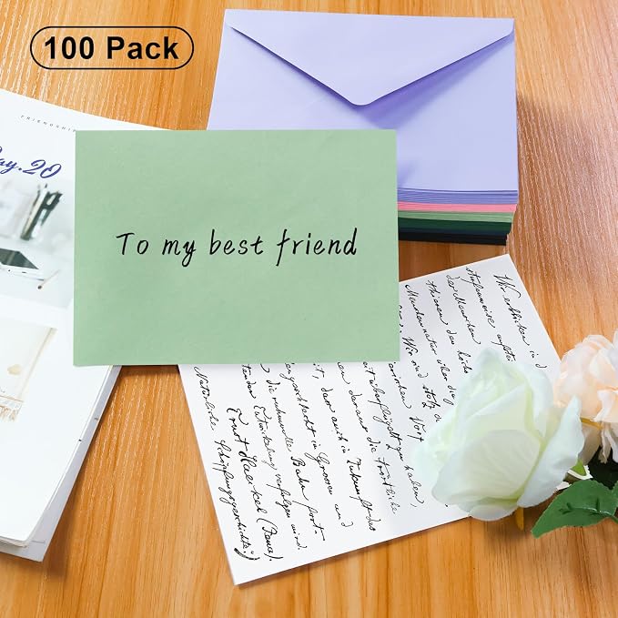 100 Pack A7 Envelopes, Sage Green Greeting Card Envelopes Self Seal, 5.24 x - Image 4