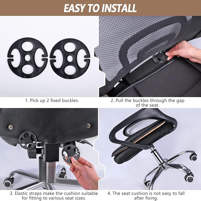 MYFAMIREA 2PCS Car Seat Cushion Pad 1.2" Thick Comfort Seat Protector - Image 5