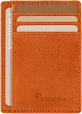 Travelambo Slim Wallet Front Pocket Minimalist Leather RFID Blocking Medium Size by Travelambo