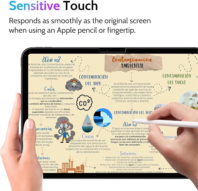 Peslv Privacy Screen Protector for iPad Pro 11 Inch M4/M5, Anti Glare Blue - Image 3