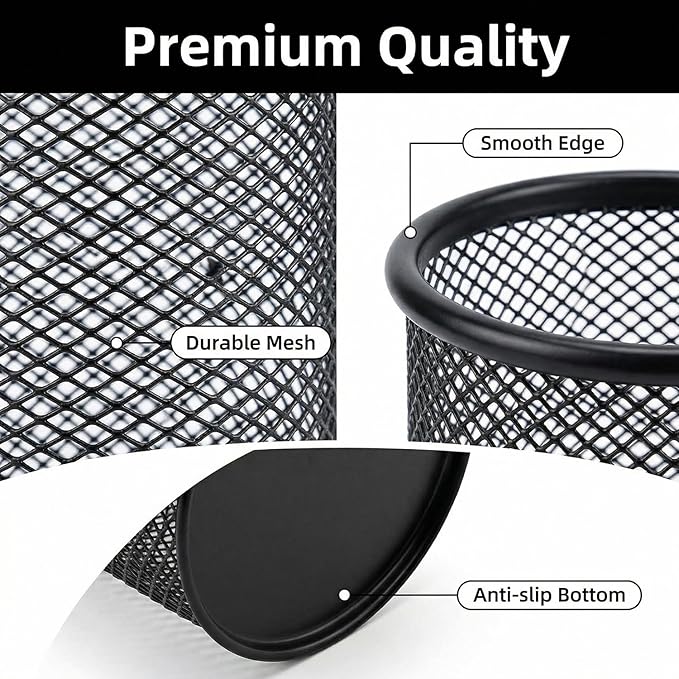Pen Holder Mesh Pencil Holder Metal Pen Holder Cup Pencil Cup Holder - Image 4