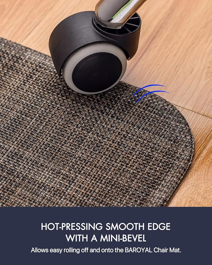 BARoyal Office Chair Mat for Hardwood Floor Under Desk Computer Rolling Chair - Image 5
