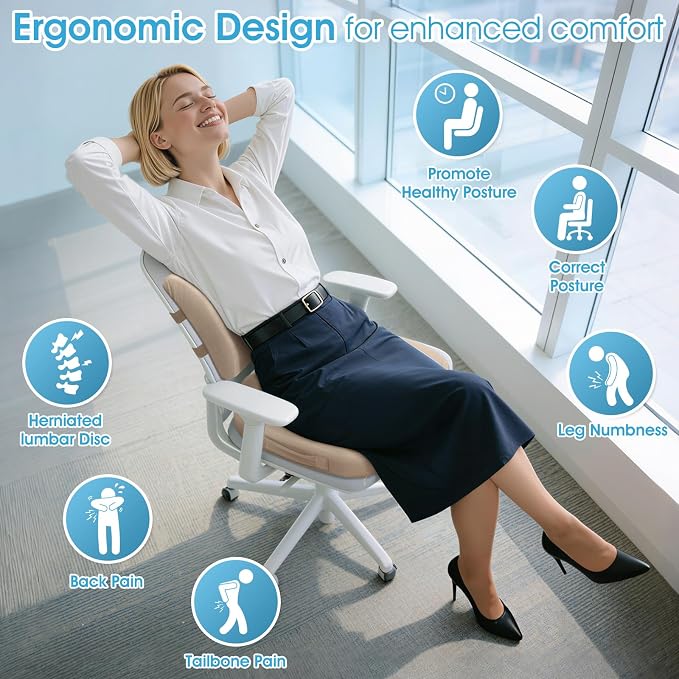 CushZone Ergonomic Seat Cushion & Lumbar Support Pillow - Image 4