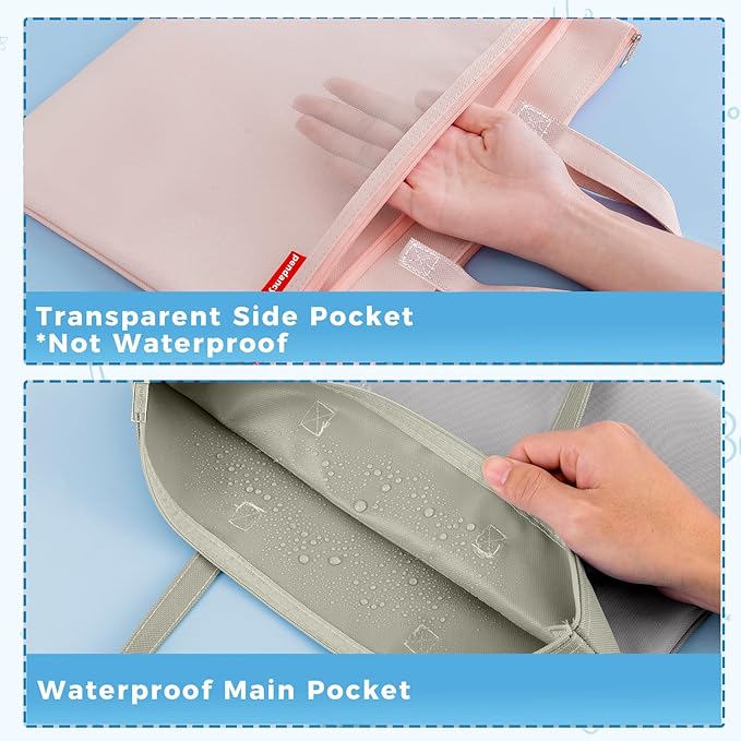 Pendancy Mesh Zipper Pouch A3 Size, Large Double Pocket Waterproof File Bag - Image 3