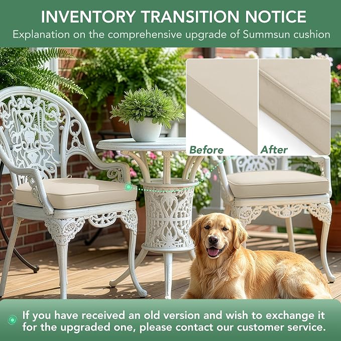 Outdoor Chair Cushions Set of 2: Waterproof & Fade Resistant Patio Furniture - Image 9