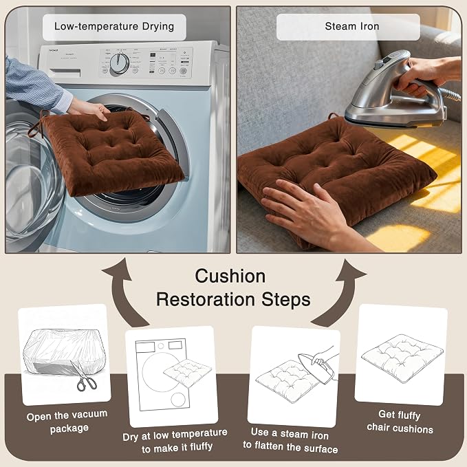 OVOV 1 Pack Chair Cushions for Dining Chairs Soft Seat Cushions for Kitchen - Image 7