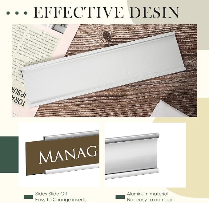 Leifide 24 Pack Name Plates for Doors, 2 x 8 Inches Aluminum Office Name Plate - Image 4
