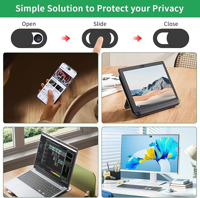 Laptop Camera Cover Slide, Ultra-Thin Webcam Cover Compatible - Image 3