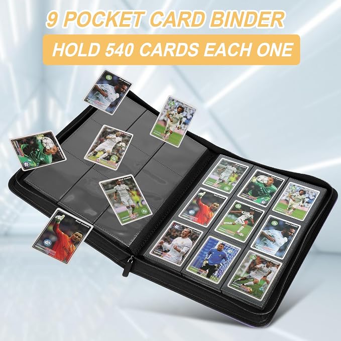 9 Pocket Card Binder, Premium Zip Trading Card Binder, 540 Double Sided Pocket - Image 5