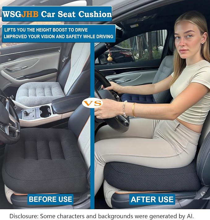 WSGJHB Large Seat Cushion, Extra Thick Booster 20x20x6 inchs, Car Drivers - Image 4