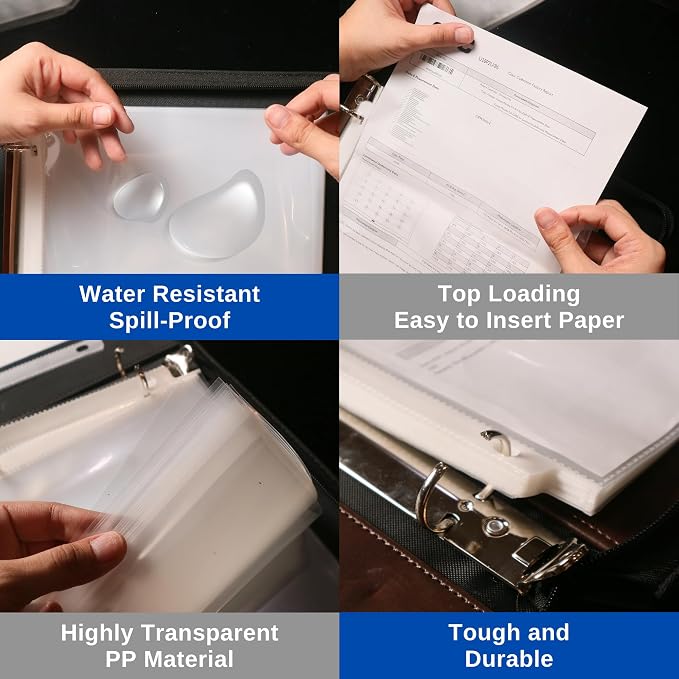 Performore 50-Pack Clear Sheet Protectors | 8.5 x 11 Inch Heavy Duty Plastic - Image 3
