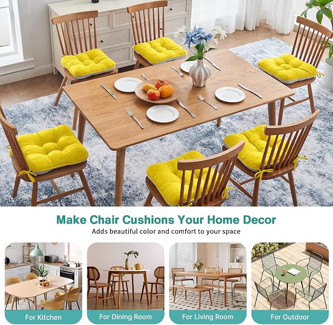 BETU Chair Cushions for Dining Chairs Set of 6, 3.5" Thick Kitchen Table Chair - Image 7