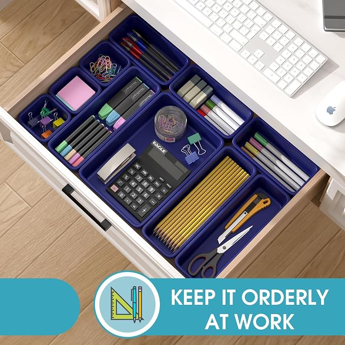 10 PCS Drawer Organizer Set, 4 Size Makeup Drawer Divider Organizer - Image 4