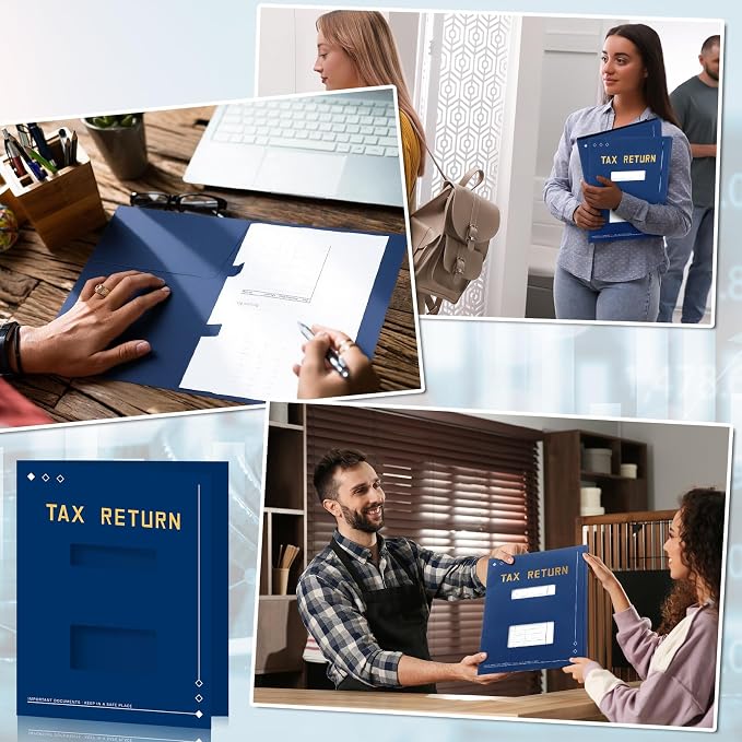 Mooliwe 200 Pcs Blue Tax Return Folders Bulk 9 x 11.25 Inches Income Tax - Image 6