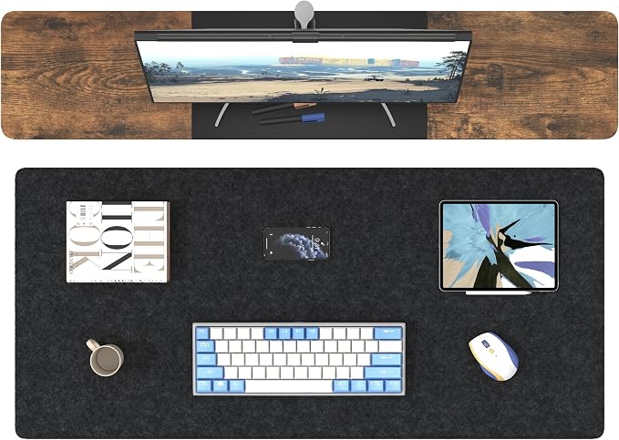 DAWNTREES Large Felt Desk Mat, Computer Desk Mat - Image 5