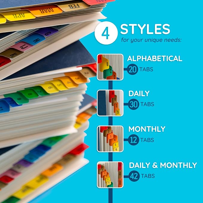 Blue Summit Expanding Desk File Sorter Organizer, Alphabetical File Organizer - Image 6