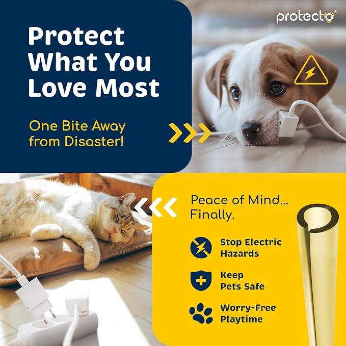 PROTECTO 2-Pack Heavy Duty Cord Protectors from Pets No Chew Solution, 7ft Easy - Image 3