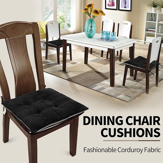 Office Stacking Chair Cushions 4 Pack, Corduroy High Density Foam Kitchen Seat - Image 6