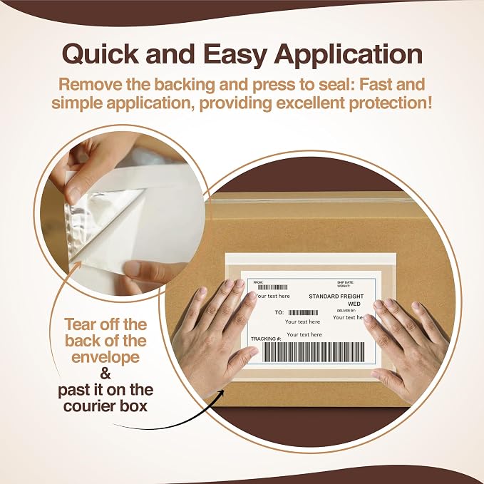 6x10 Packing Slip Pouches 300 Pack- Strong Adhesive Back - Image 4