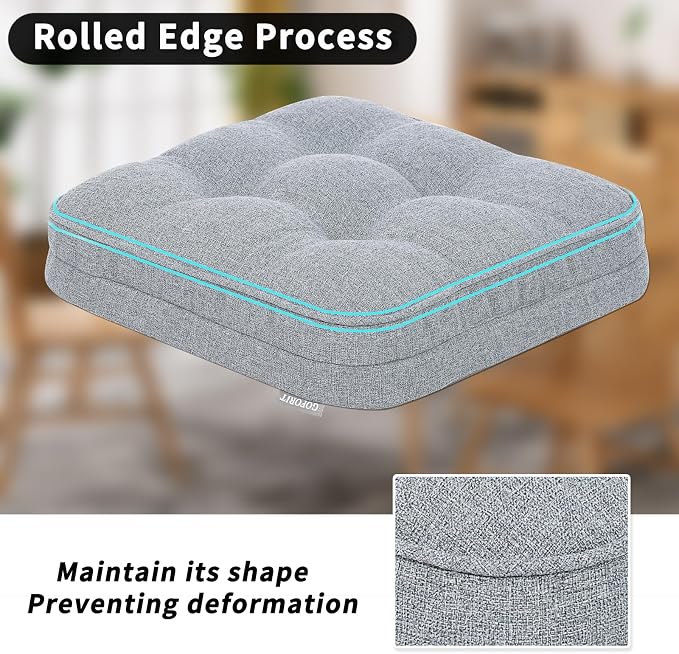 GOFORIT Chair Cushions Set of 4, Tufted Shredded Memory Foam Chair Pads - Image 5
