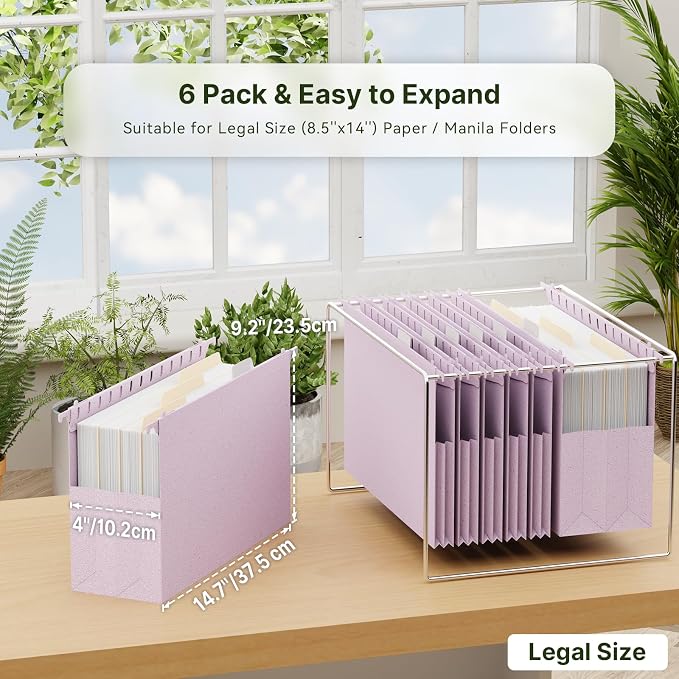 XINGIA Legal Size Hanging File Folders, Expandable 4 Inch File Folders Legal - Image 2