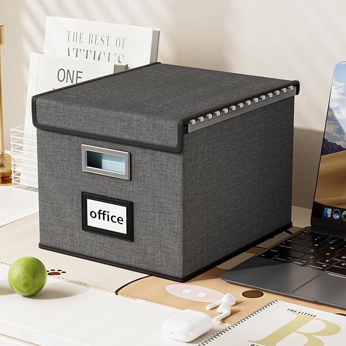 File Organizer Box with Lid, Collapsible File Folder Organizer - Image 5
