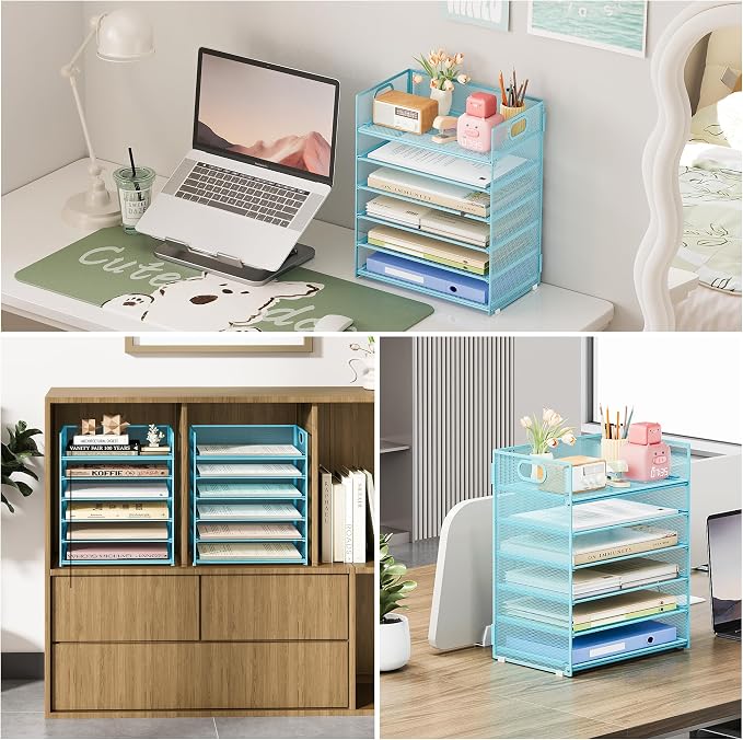 Subekyu 6 Tier Office File Paper Desk Tray Organizer - Image 4